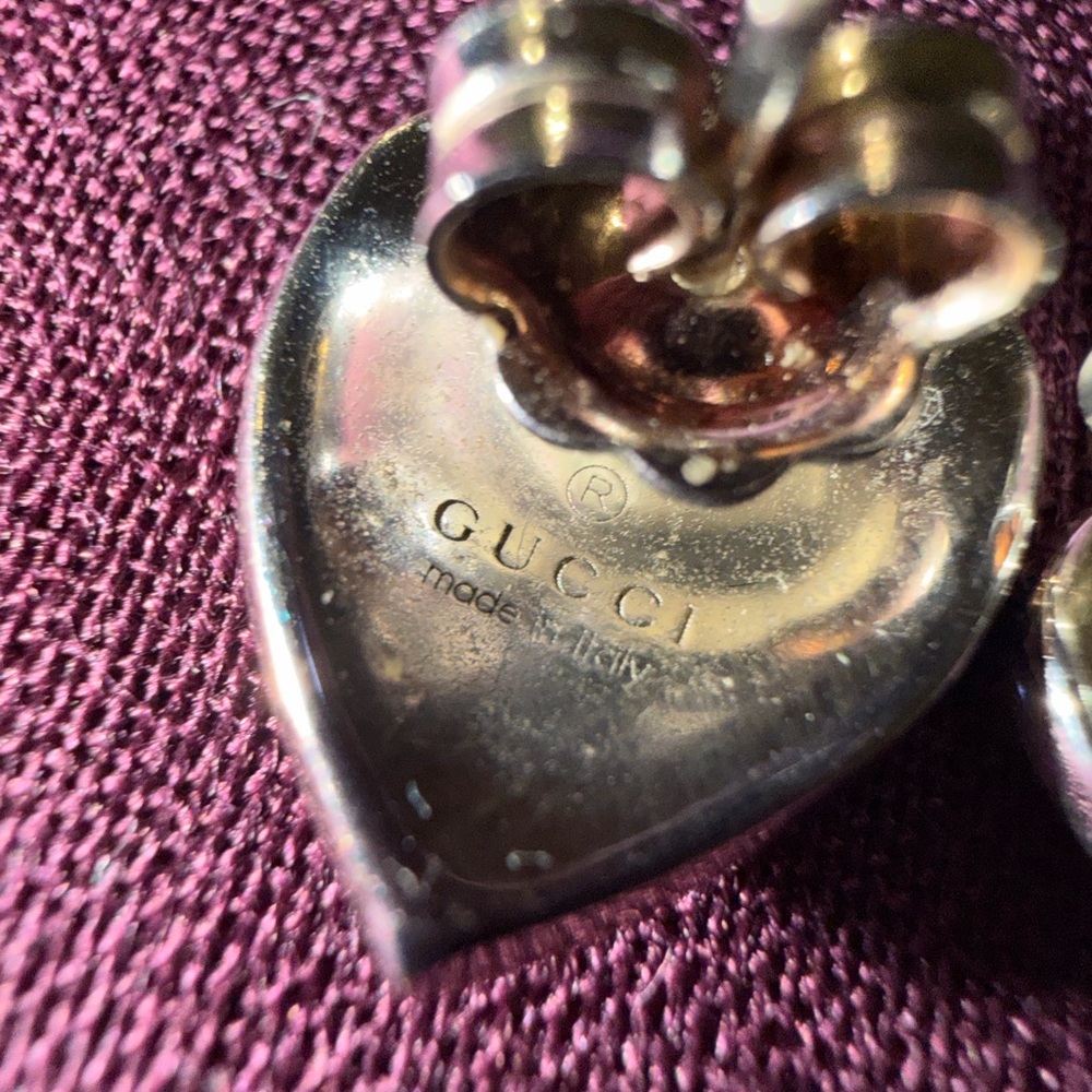 Gucci Interlocking G Red Heart Stud Earrings - image 4